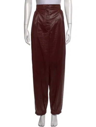 Pre-owned Tibi Wide Leg Pants In Burgundy