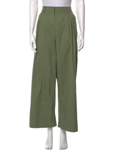 Pre-owned Tibi Wide Leg Pants In Green