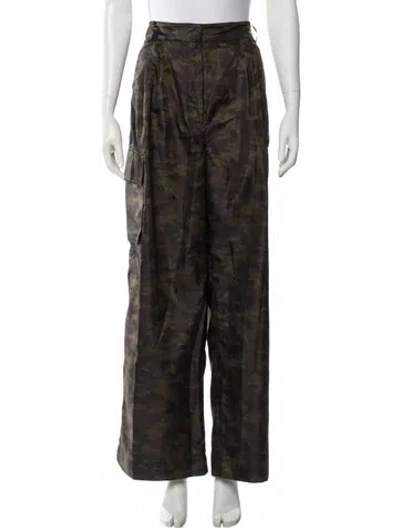 Pre-owned Tibi Wide Leg Pants In Green