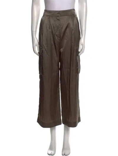 Pre-owned Tibi Wide Leg Pants In Green