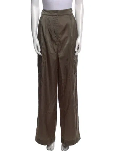 Pre-owned Tibi Wide Leg Pants In Green