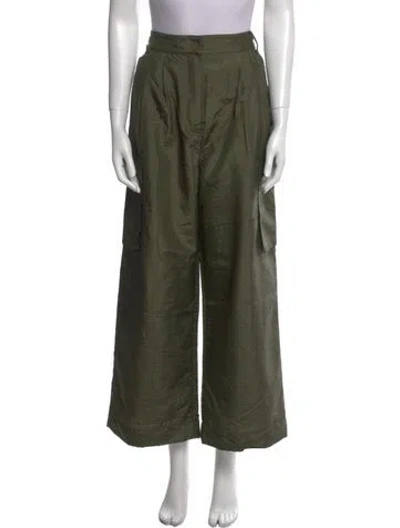 Pre-owned Tibi Wide Leg Pants In Green