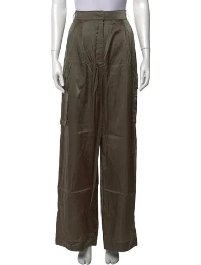 Pre-owned Tibi Wide Leg Pants In Green
