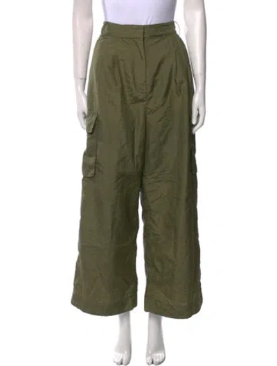 Pre-owned Tibi Wide Leg Pants In Green