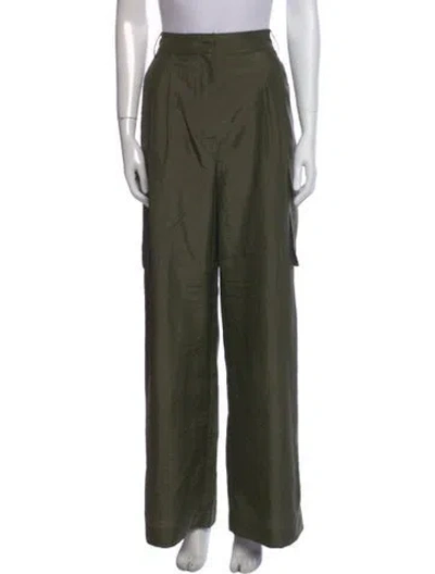Pre-owned Tibi Wide Leg Pants In Green