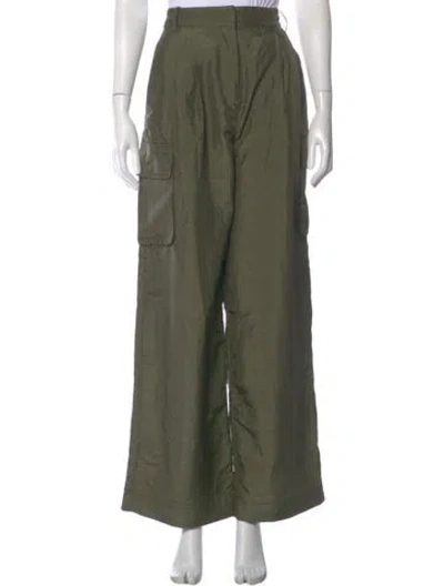 Pre-owned Tibi Wide Leg Pants In Green