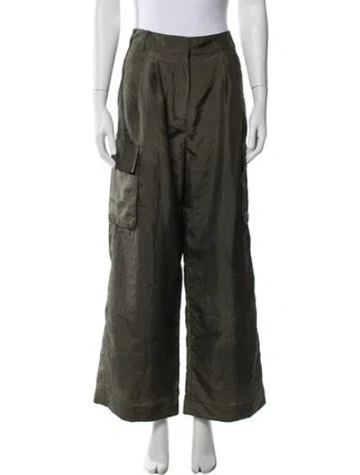 Pre-owned Tibi Wide Leg Pants In Green