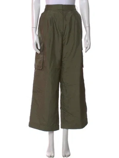 Pre-owned Tibi Wide Leg Pants In Green