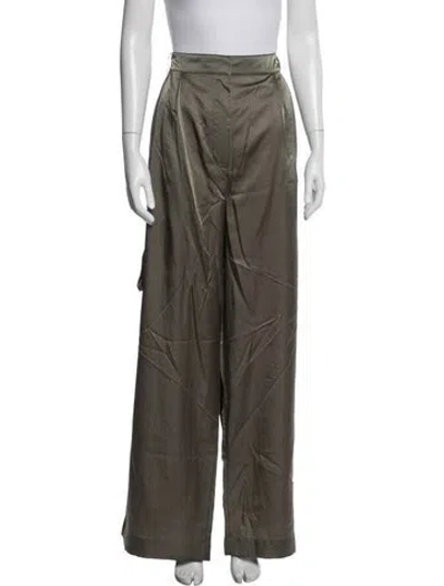 Pre-owned Tibi Wide Leg Pants In Green