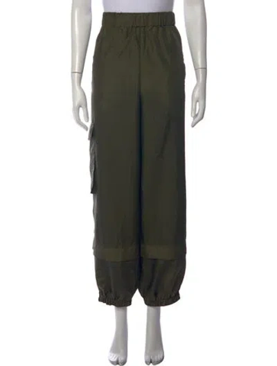 Pre-owned Tibi Wide Leg Pants In Green