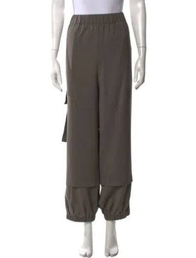 Pre-owned Tibi Wide Leg Pants In Green