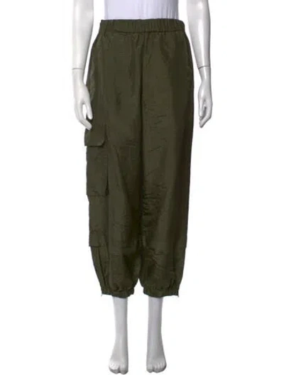 Pre-owned Tibi Wide Leg Pants In Green