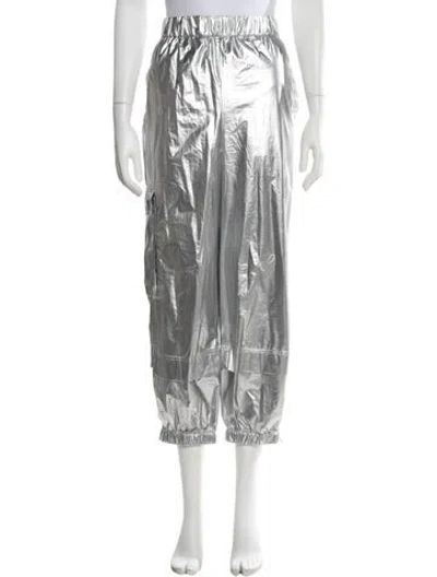 Pre-owned Tibi Wide Leg Pants In Metallic/silver