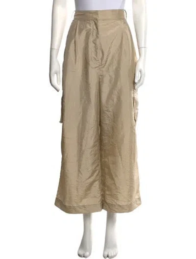 Pre-owned Tibi Wide Leg Pants In Neutrals