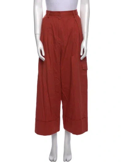 Pre-owned Tibi Wide Leg Pants In Red