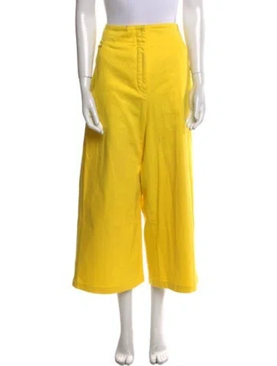 Pre-owned Tibi Wide Leg Pants In Yellow