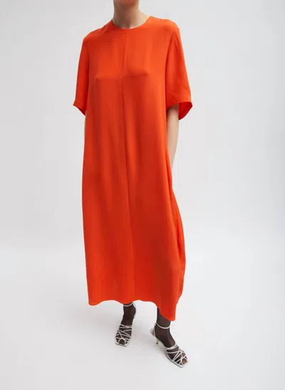 Tibi Women's 4-ply Silk T-shirt Dress In Red/orange