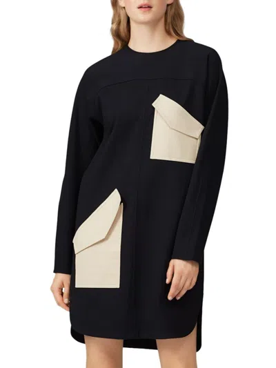 Tibi Women's Two Tone Knit Dress In Black