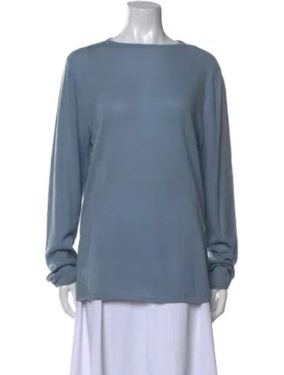 Pre-owned Tibi Wool Bateau Neckline Sweater In Blue