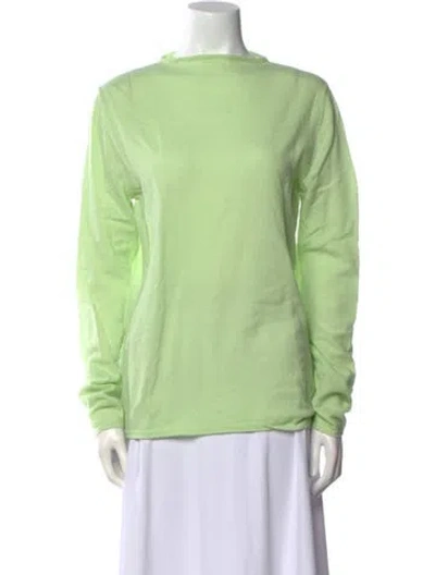 Pre-owned Tibi Wool Bateau Neckline Sweater In Green