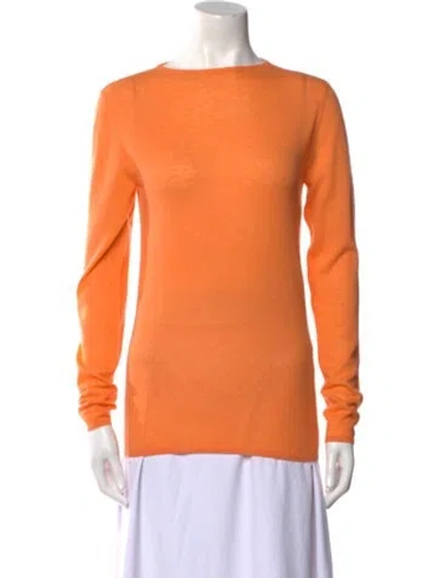 Pre-owned Tibi Wool Bateau Neckline Sweater In Orange
