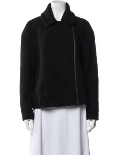 Pre-owned Tibi Wool Biker Jacket In Black