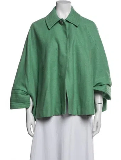 Pre-owned Tibi Wool Cape In Green