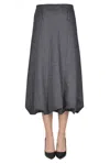 Tibi Wool Cloth Skirt In Blue