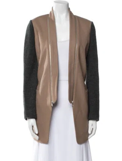 Pre-owned Tibi Wool Colorblock Pattern Blazer In Neutral