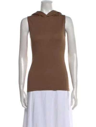 Pre-owned Tibi Wool Cowl Neck Top In Brown