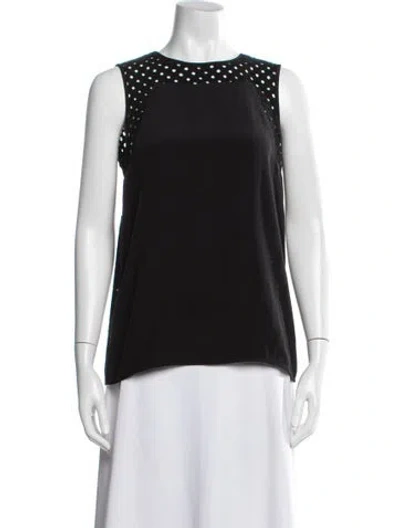 Pre-owned Tibi Wool Crew Neck Blouse In Black