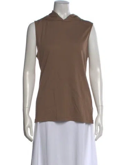 Pre-owned Tibi Wool Crew Neck Hoodie In Brown