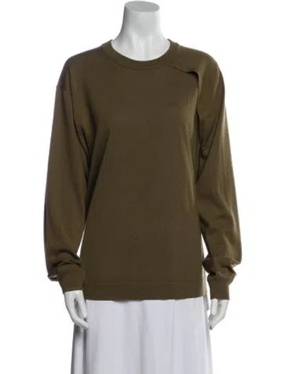 Pre-owned Tibi Wool Crew Neck Sweater In Green