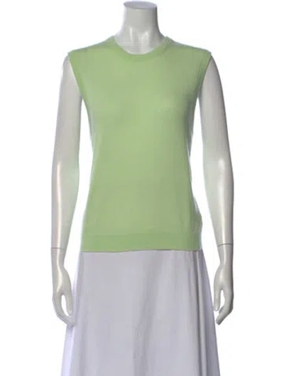 Pre-owned Tibi Wool Crew Neck Sweater In Green