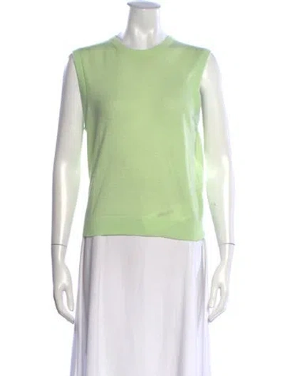 Pre-owned Tibi Wool Crew Neck Sweater In Green