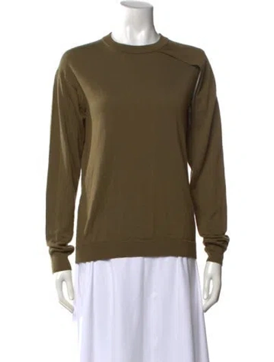 Pre-owned Tibi Wool Crew Neck Sweater In Green