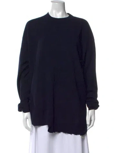 Pre-owned Tibi Wool Crew Neck Sweater W/ Tags In Black/blue