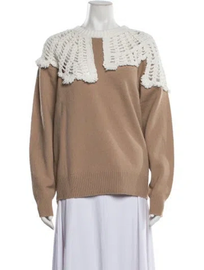 Pre-owned Tibi Wool Crew Neck Sweater W/ Tags In Neutrals/white