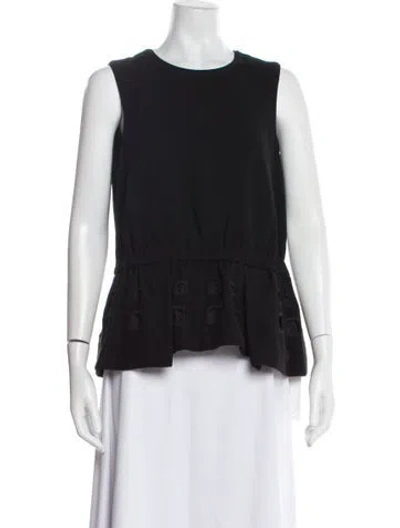 Pre-owned Tibi Wool Crew Neck Top In Black