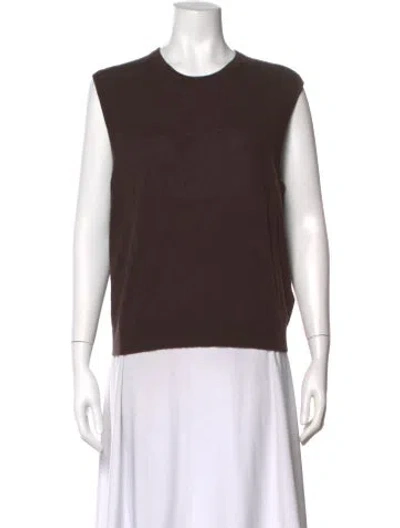 Pre-owned Tibi Wool Crew Neck Top In Brown