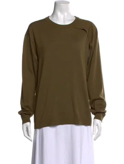 Pre-owned Tibi Wool Crew Neck Top In Green