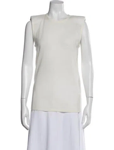 Pre-owned Tibi Wool Crew Neck Top In White