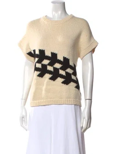 Pre-owned Tibi Wool Graphic Print Sweater In Neutral