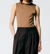 Tibi Wool Jersey Hoodie Tunic In Sand Dune In Multi