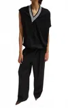 Tibi Wool Jersey Tennis Vest In Black In Black