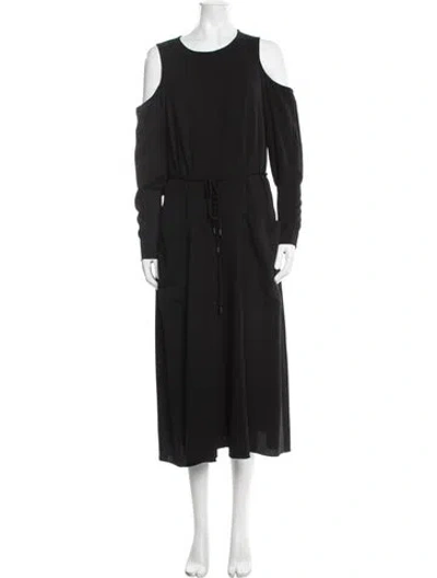 Pre-owned Tibi Wool Long Dress In Black