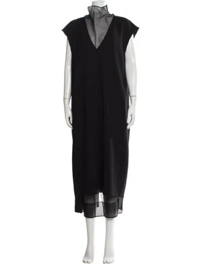 Pre-owned Tibi Wool Long Dress In Black
