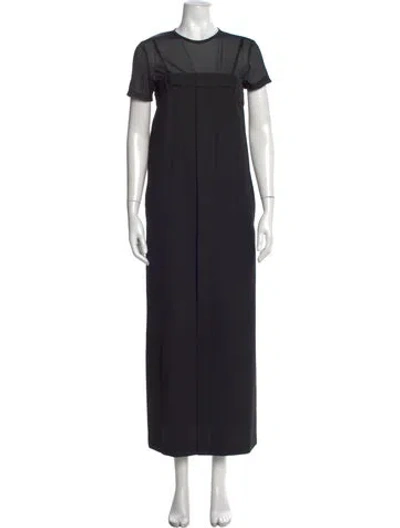 Pre-owned Tibi Wool Long Dress In Black