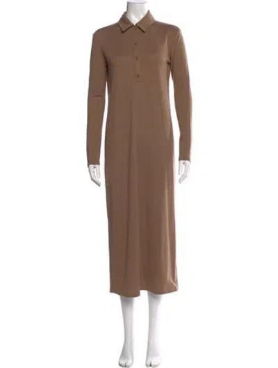 Pre-owned Tibi Wool Long Dress In Brown