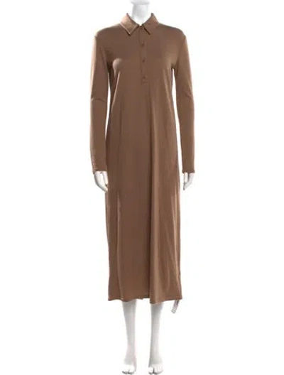 Pre-owned Tibi Wool Long Dress In Brown